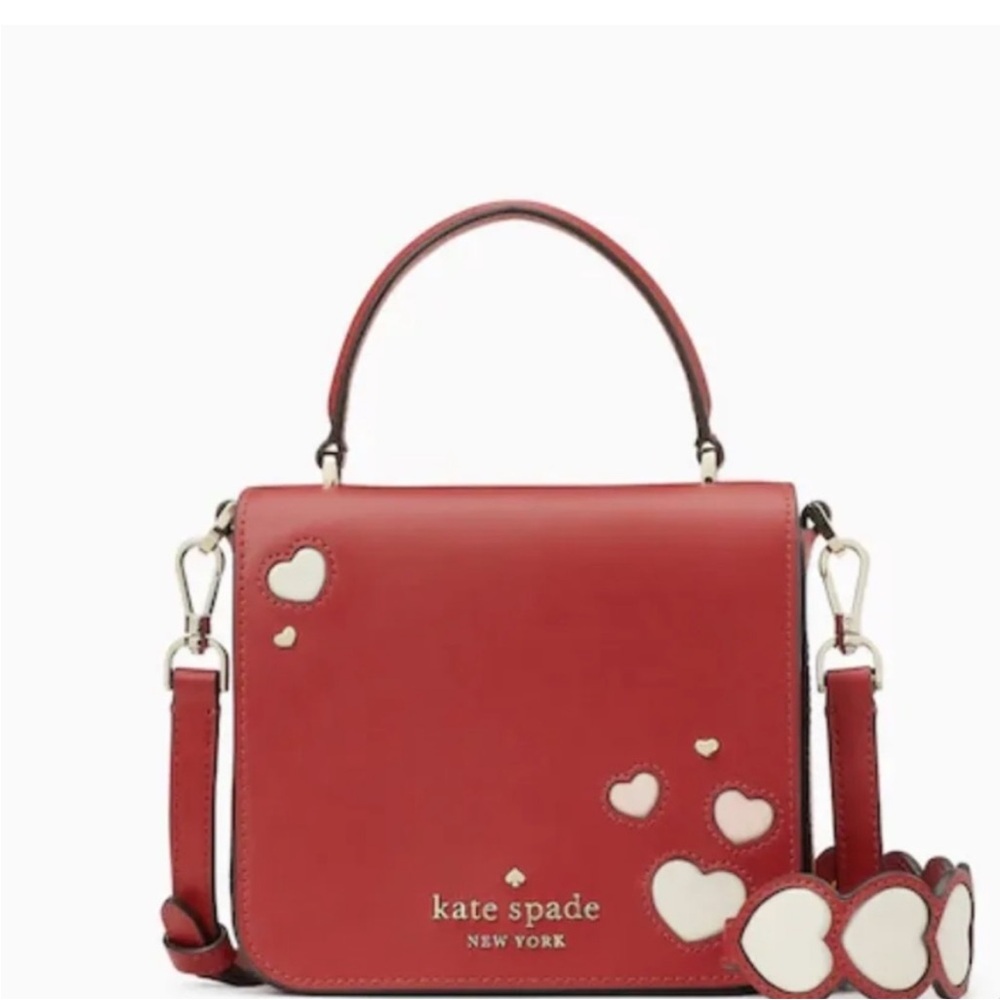 Kate Spade Red Staci Sweet Heart Square Crossbody Bag  NWT